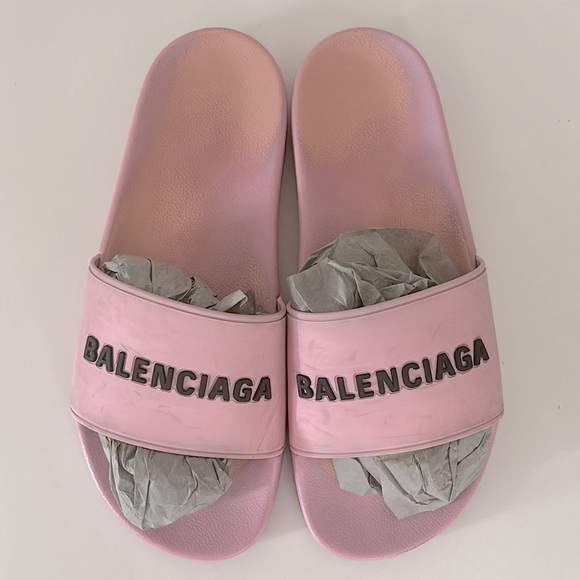 🌸Balienciaga Light Pink Rubber Pool Slide Size 40 (US Women’s 10)🌸 - Picture 5 of 14